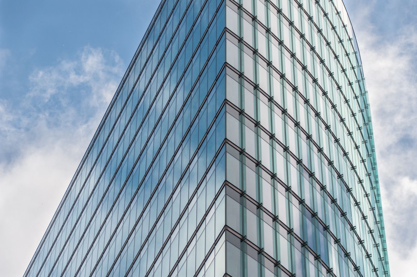 Modern glass corporate office building