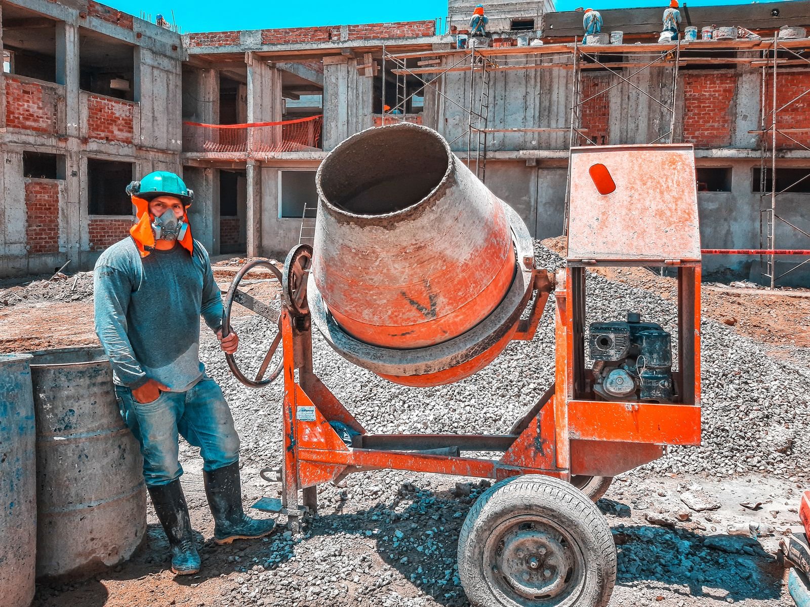 Construction site with supervisor